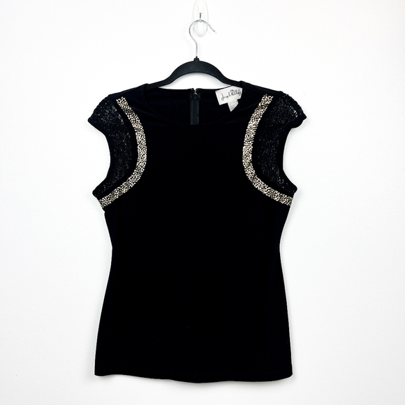 Joseph Ribkoff Tops - Joseph Ribkoff Black and Gold Blouse with Beading